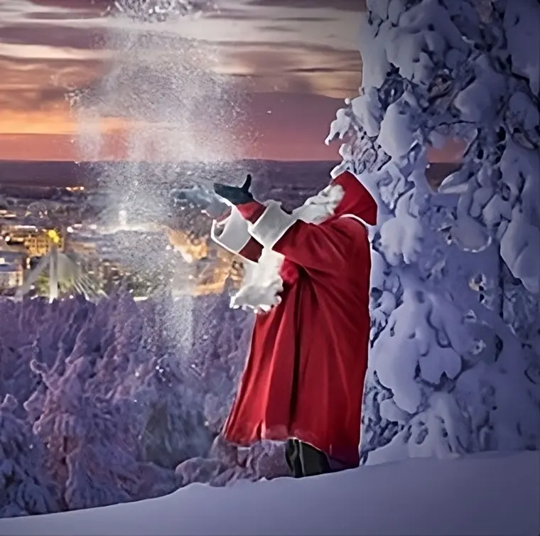 Experiencia inmersiva con Santa y paisaje nevado